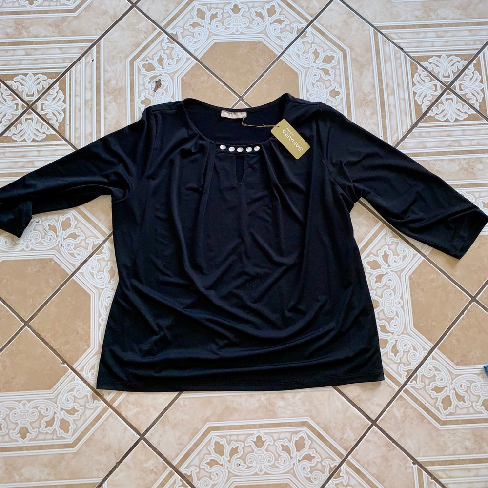 Sahara Black Blouse with Jewels